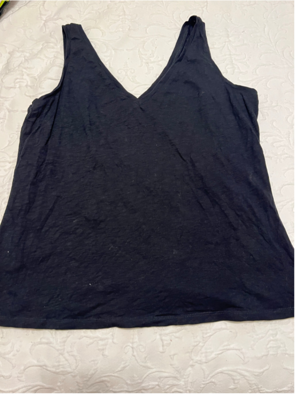 Women's Boden Black V-Neck Tank Top Size M, cotton, minimalist